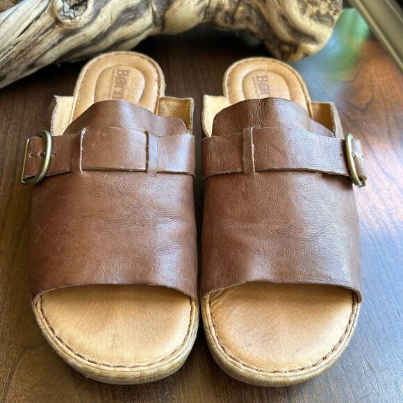 Born Averie Leather Platform Mule Sandal women’s size 8 - Picture 3 of 9